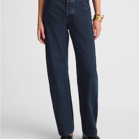 Madewell The Pieced Barrel-Leg Full-Length Jean in Blue Black Wash Size 29 NWT - Picture 2 of 12